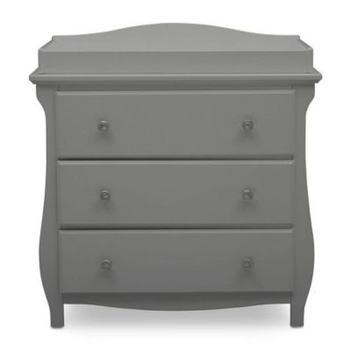 Delta Children Lancaster 3 Drawer Dresser With Changing Top And Interlocking Drawers - Gray