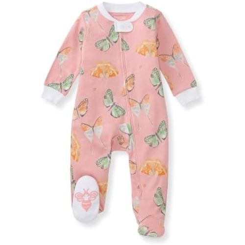 Burt's Bees Baby Girls' Organic Cotton Sleep and Play Footed Pajamas