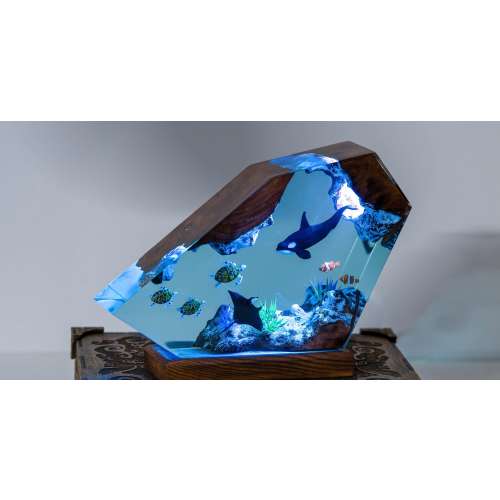 Orca Shark resin lamp, Turtles resin night light, ocean gift - Unique Gift for kids and for her, Back to school gift