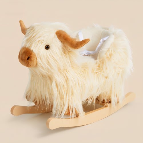 Highlander Cattle Plush Rocker(White) White