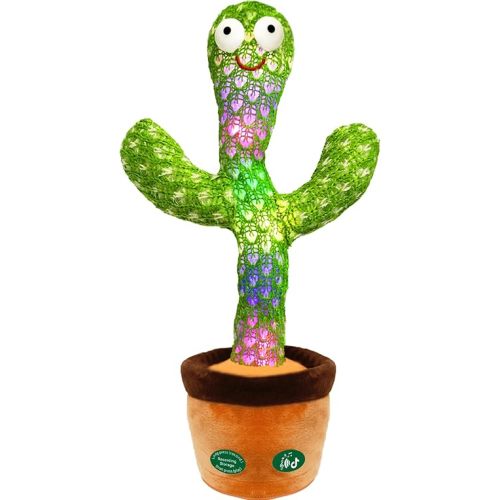 [Update Volume Adjustable] Talking Cactus Toy Mimics Back, Gift Package Repeat Talking Cactus Plush Toys - Talking Sing+Repeat+Dancing+Recording+Rainbow Led Cactus Toy(15 Second Recording)