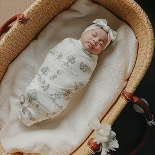 Copper Pearl Knit Baby Swaddle/Receiving Blanket- Hundred Acre Wood