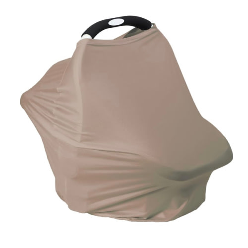 Breathable Car Seat Cover for Babies – Multi-Purpose Soft Rayon Nursing Cover for Breastfeeding, High Stretchy Infant Carseat Canopy, Stroller Cover (Smooth Rayon, Mocha Natural)