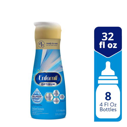 Enfamil Optimum Baby Formula, Our Closest Formula to Breast Milk, Brain-Building DHA, Immune-Supporting LnNT, Ready to Feed Infant Formula, 32 Fl Oz
