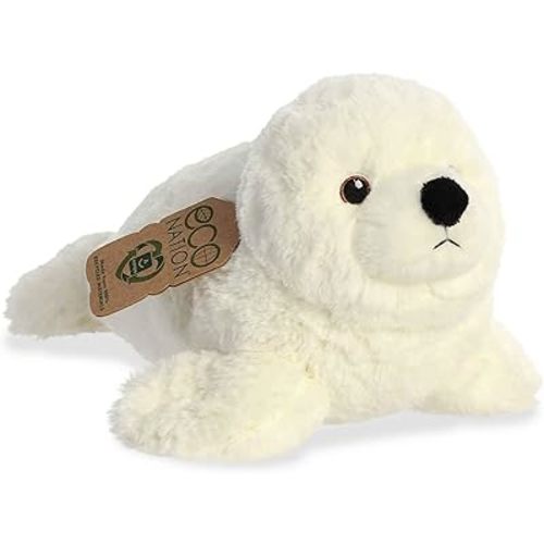 Aurora® Eco-Friendly Eco Nation™ Seal Stuffed Animal - Environmental Consciousness - Recycled Materials - White 12 Inches