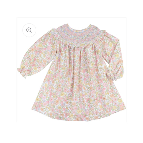 Pink And Blue Corduroy Smocked Fall Floral Dress – Cecil & Lou