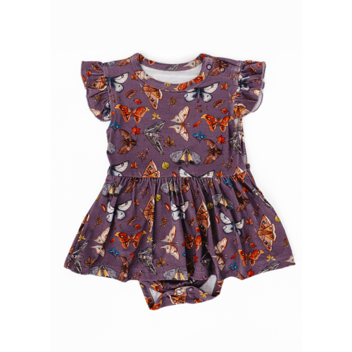 The Moths Plum Flutter Baby Dress