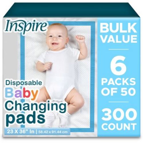 Inspire Baby Diaper Changing Pads | Disposable Chux Underpads, 23 x 36 Inches, Bulk Savings Pack 150 Ct
