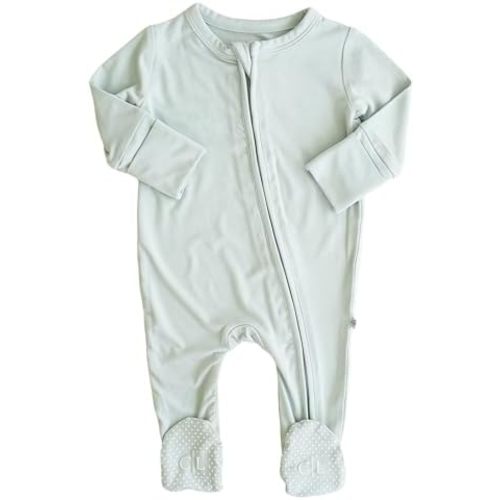 Caden Lane Zippered Baby Footie Pajamas, Soft Onesie Bodysuit with Feet & Double Zipper, Footed One-Piece Jumpsuit for Infant