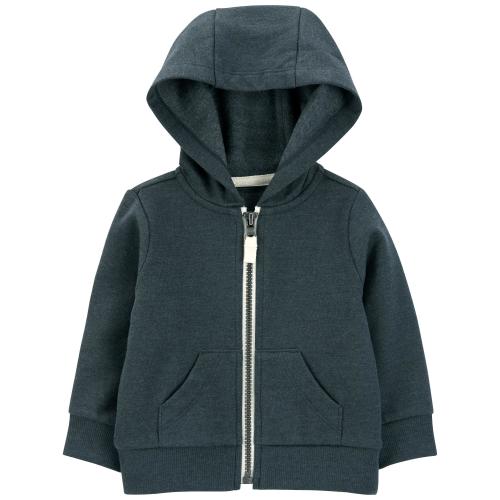 Baby Zip-Front Fleece Hoodie - 12M - Style,Navy