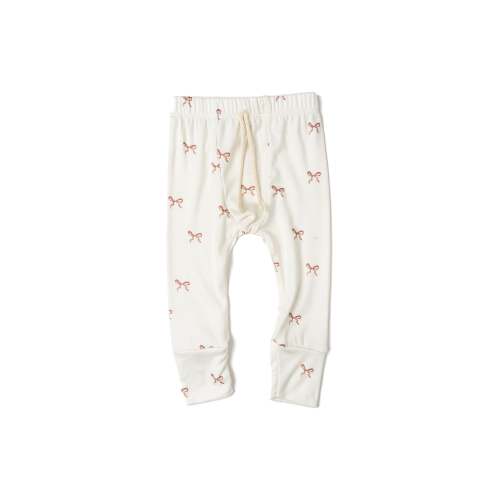 Childhoods Clothing Rib Knit Pant [3-6 Month, Classic Bows - Natural]