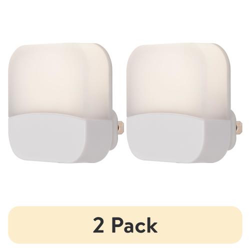 (2 pack) Great Value Mini LED Night Light, Light Sensing, 3000K, White,