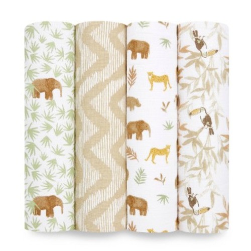 aden + anais essentials Muslin Swaddle Blankets - 4pk, Color: Tanzania