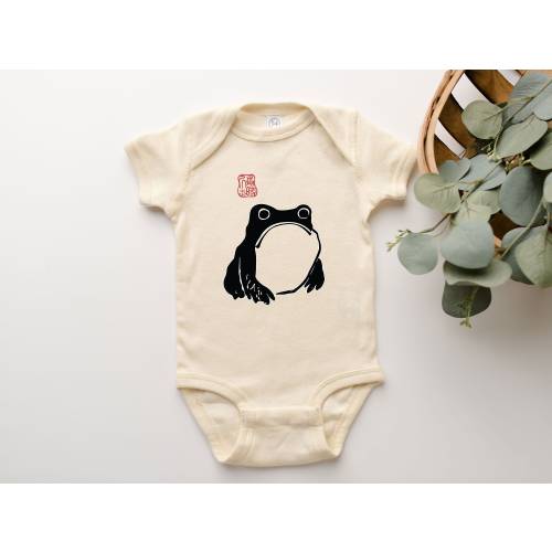 Japanese Frog Babysuit Sad Frog Art Vintage Style Aesthetic Shirt Baby Suit One Piece For Newborn Infant Toddler Youth For Baby Girl Baby