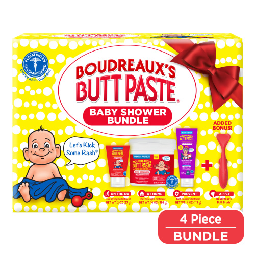 Boudreaux’s Butt Paste Baby Shower Bundle, Baby Diaper Rash Cream Ointments & Applicator Kit