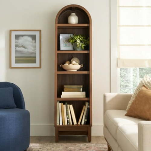 Better Homes & Gardens Juliet Narrow Arch Bookcase, Walnut Finish