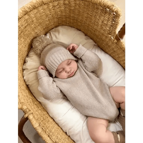 Baby Rib Bodysuit - Heather Beige