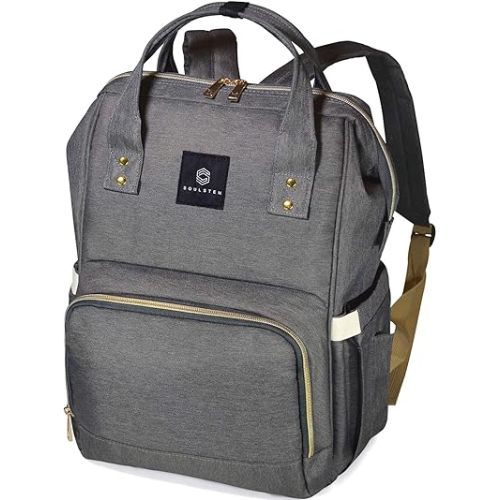 Diaper Bag Backpack for Mom and Dad - Unisex Baby Backpack Diaper Bag with Stroller Straps - Multifunctional, Waterproof, and Stylish Diaper Backpack - Grey
