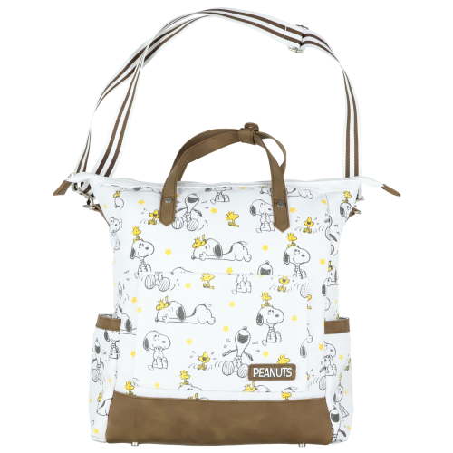 Peanuts Backpack Snoopy and Woodstock Convertible Totepack with Carrying Handles and Shoulder Strap