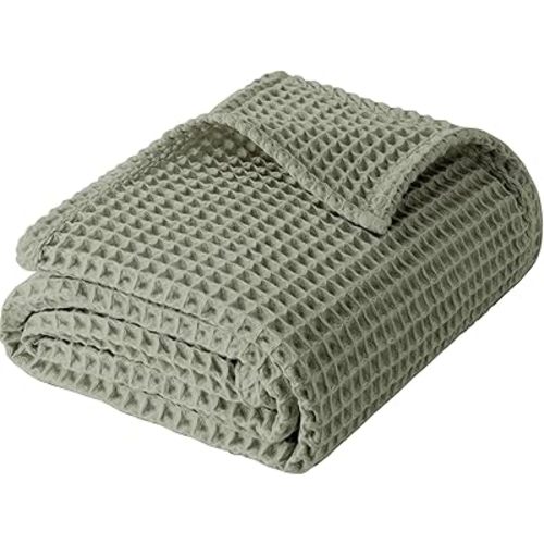 Konssy Waffle Baby Blanket for Boys and Girls, Soft & Breathable Crib Blankets, Neutral Color, Ideal for Toddlers, Infants (41" x 37")