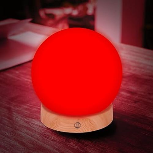 Red Light Sleep Lamp for Bedroom & Nursery Nightlight, Remote Controll Set A Time to Auto Turn Off, Adjustable Brightness, Aid Promotes Natural Sleep. 670nm Red Light Helps with Melatonin