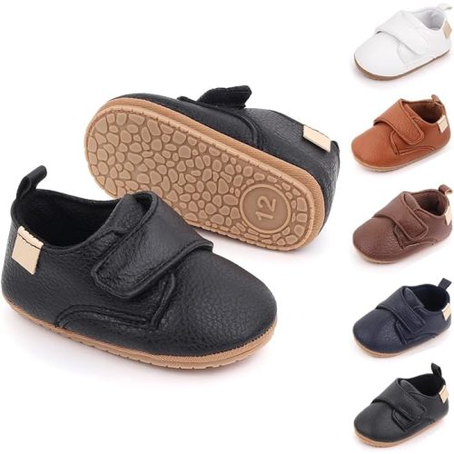 Meckior Infant Baby Boys Girls Classic PU Leather Wedding Loafers Brogue Toddler Oxford Dress Shoes First Steps Walking Flat Lazy Crib Shoe