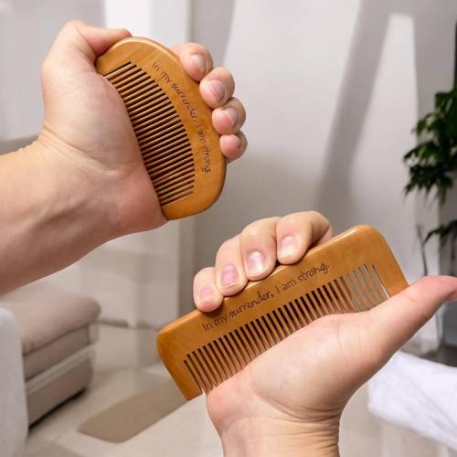 Engraved Labor Comb | Birthing Comb | Contraction Distraction | Pain Management | Peach Wood | Birth Affirmation | Birth Keepsake