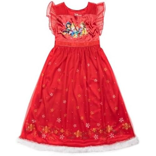 Disney Girls' Princess Dress Nightgown, Fantasy Gown, Soft & Cute Pajamas for Kids