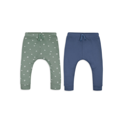 Little Star Organic Baby Boy 2 Pk Harem Jogger Pants, Size Newborn-24 Months
