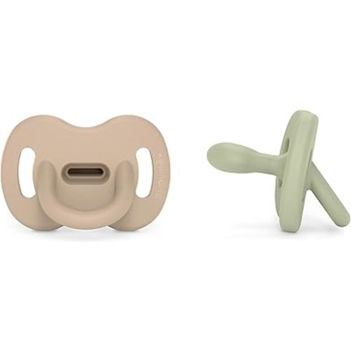 Color Essence SX PRO Silicone Baby Pacifier 2Pk, Made with 100% Soft Silicone, Baby Essentials Perfect for Breastfeeding Babies, Designed in Spain, 6-18 Mths, Irish/Green