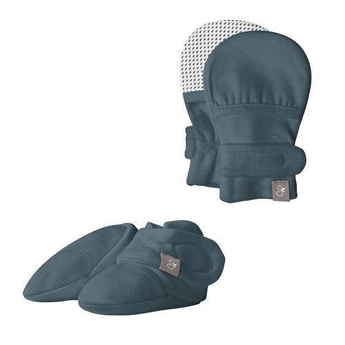 goumikids Stay-On Mitts and Boots Bundle Midnight, 0-3 Months