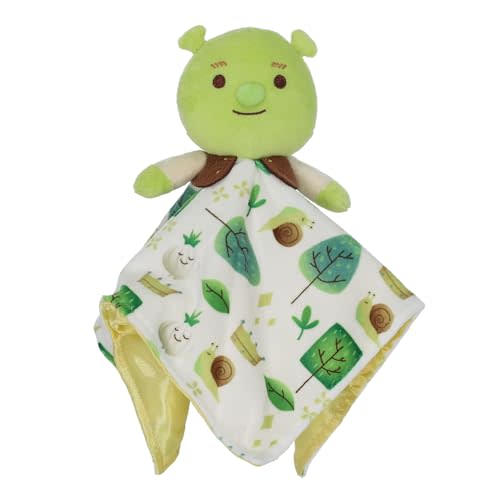 Shrek Blanky  Plush Shrek Head with Embroidered Facial Details  Made with Super Soft & Snuggly Material & Satin Underlay  Perfect for Nap Time or Loveable Gift for Baby Boys & Girls