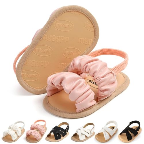 Meckior Infant Baby Girls Boys Summer Sandals Open Toe Lace Princess Dress Wedding Flats Shoes Newborn Toddler Soft Non-slip Sole First Walker Crib Shoes