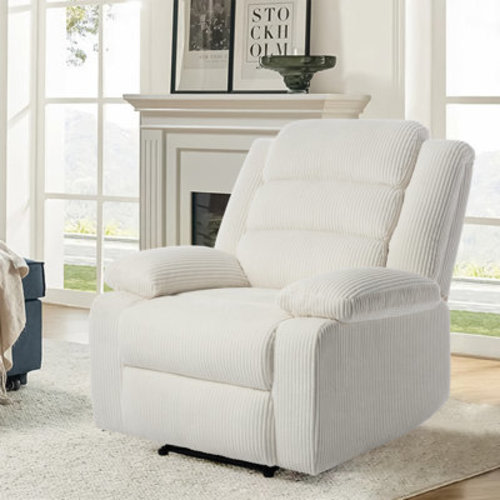 Ebern Designs Ameiah Upholstered Corduroy Manual Push Back Recliner Chair with Wingback & Reviews | Wayfair