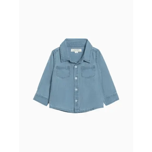Hayes Chambray Long Sleeve Collared Shirt 6-12mo