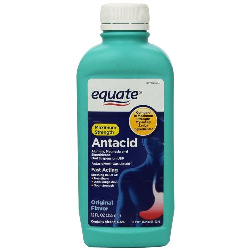 Equate - Antacid/Anti-Gas Liquid - Maximum Strength, Original Flavor, 12 fl oz
