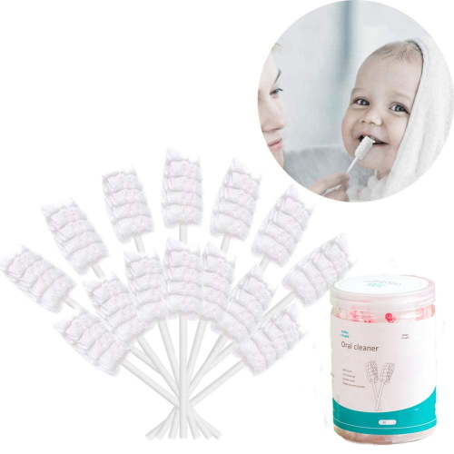 Mightlink 30 Pcs Baby Disposable Gauze Toothbrush,Baby Tongue Cleaner Scraper Newborn,Infant Mouth Oral Care Cleaning Swabs for 0-36 Month