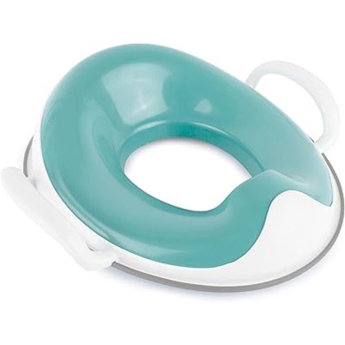 Prince Lionheart Tinkle Trainer Toilet Seat - Potty Training Toilet Seat - Toilet Seat with Sturdy Security Handles, Splash Guard, Non Slip Base - Fits Most Toilets, Comfortable Design - Glacier