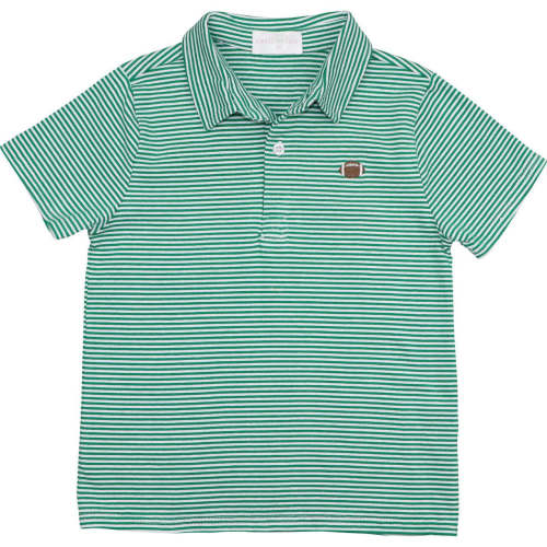 Green Stripe Knit Embroidered Football Polo – Cecil & Lou