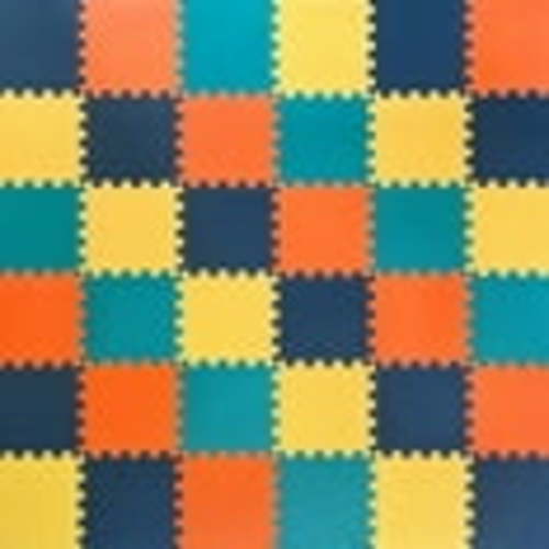 MioTetto Non-Toxic Foam Play Mat for Babies & Kids, Interlocking Puzzle Tiles, Cobalt-Apricot-Pine-Gold, 36 Pieces – Perfect for Tummy Time, Crawling, Nursery, Playroom, or Gym