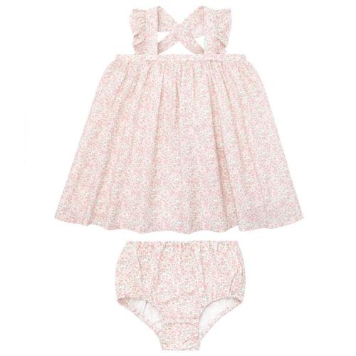 baby antique floral flutter tank bloomer set