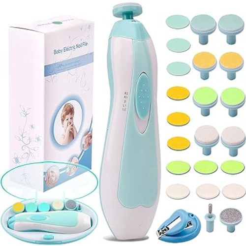 Amazon.com: Baby Nail Trimmer Electric Nail File Baby Nail Clippers, Safe Nail Filer Grinder Kit for Newborn Infant Toddler Kids or Adults Toes Fingernails Care Trim Polish, with Led Light and 10 Grinding Heads : Baby