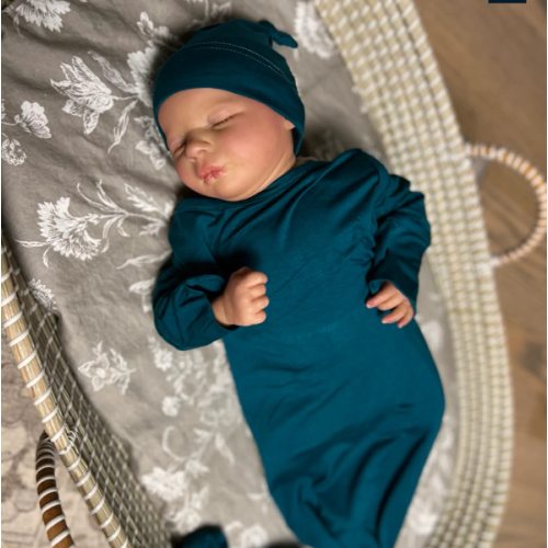Baby Knot Gown Set: Deep Teal – Lila