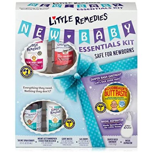 Little Remedies New Baby Essentials Kit, 6 Piece Kit for Baby's Nose and Tummy