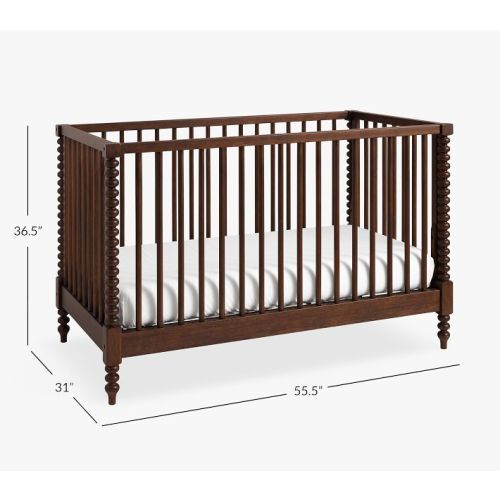 Chris Loves Julia Turned Wood Convertible Crib - Heritage Walnut | Pottery Barn Kids