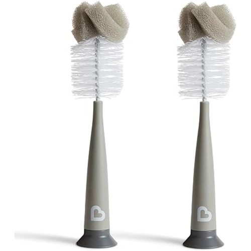 Munchkin® Sponge™ Bottle Brush, Modern Design, 2 Pack, Grey