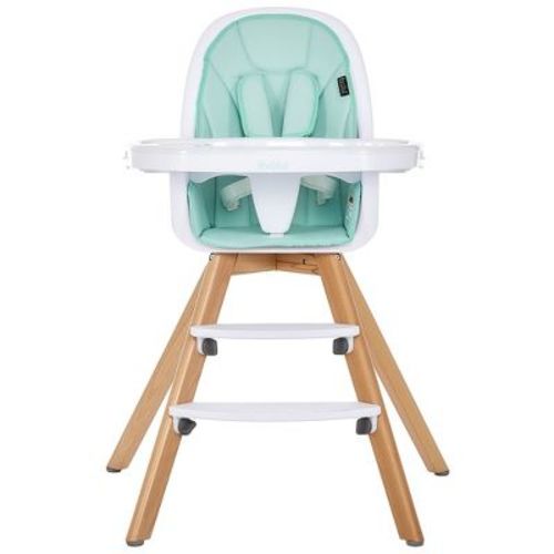 Evolur Zoodle 2 In 1 Baby High Chair, Easy To Clean, Removable Tray, Compact And Portable Convertible High Chair For Babies And Toddlers, Mint