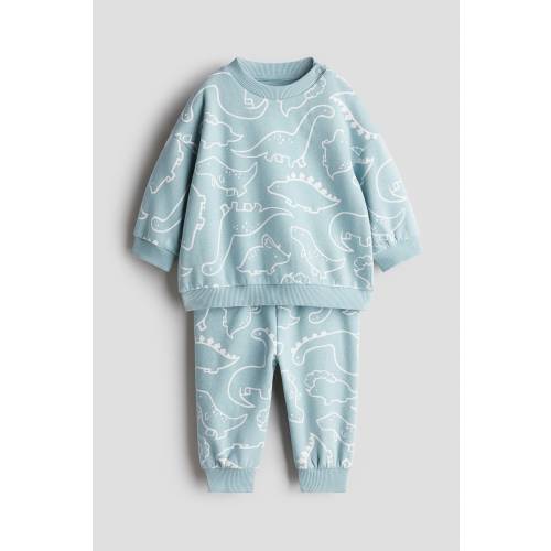2-PIECE PRINTED BRUSHED-INSIDE SWEATSHIRT SET