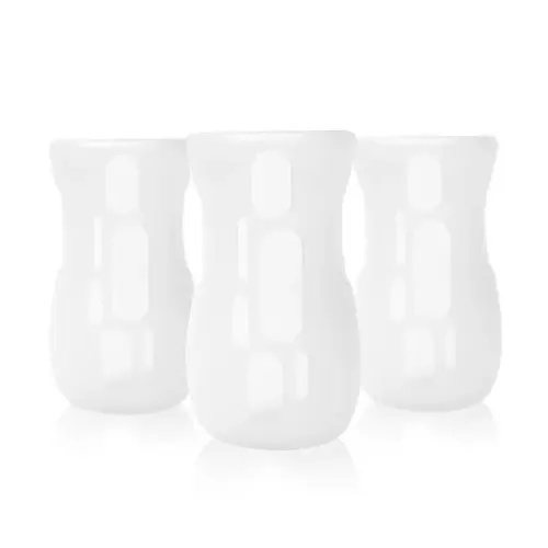 Olababy Silicone Sleeve for Avent Natural Glass Bottles (Pack of 3) (8 oz, Clear)