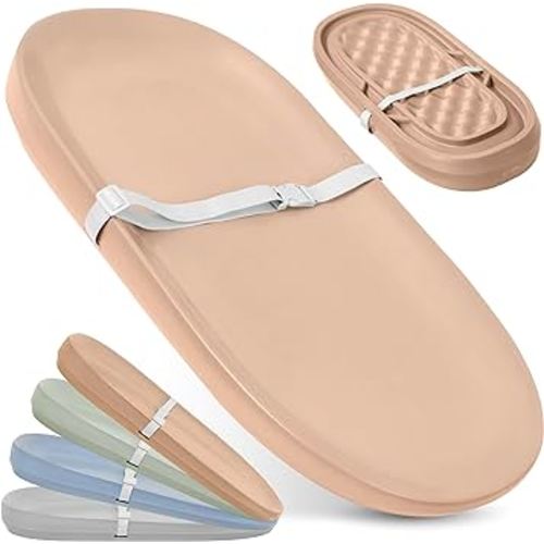 Waterproof Baby Changing Pad - Easy to Clean, Lightweight & Portable - Large Foam Cushion for Comfort - Jool Baby (Peach)